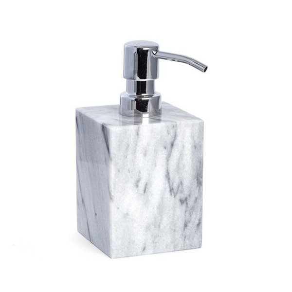 Bey Berk International Bey-Berk International TT204G Marble Bath Soap Dispenser in Cloud - White & Grey TT204G